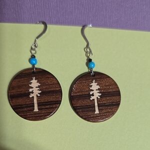 Sterling Silver Inlay Great Redwood Disc